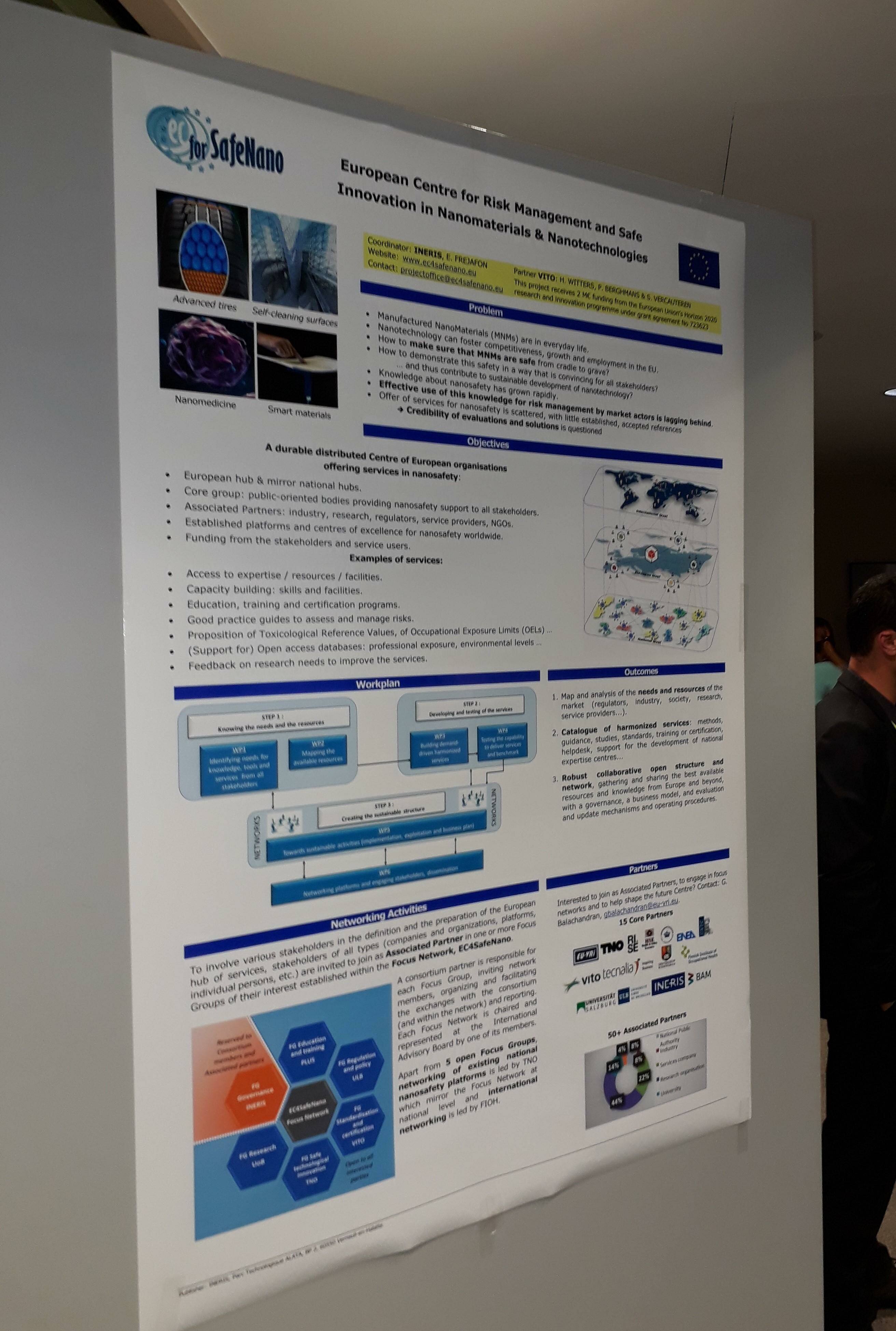 The poster presented by the EC4SafeNano project partners from VITO